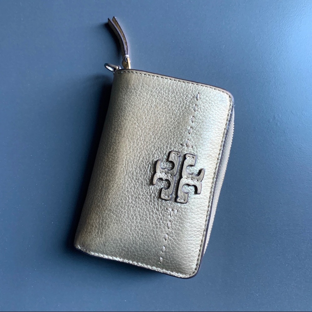 Tory Burch McGraw Metallic Bifold Wallet